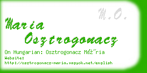 maria osztrogonacz business card